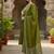 green elegant embroidered cotton suit with printed dupatta 