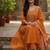 orange elegant embroidered cotton suit with printed dupatta 