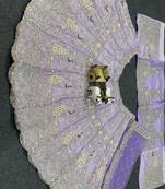 Lavender Color Coding Sequins Work Butterfly Net Lehenga Choli Dupatta Set