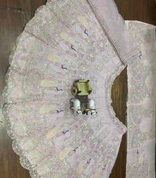 Light Pink Color Coding Sequins Work Butterfly Net Lehenga Choli Dupatta Set