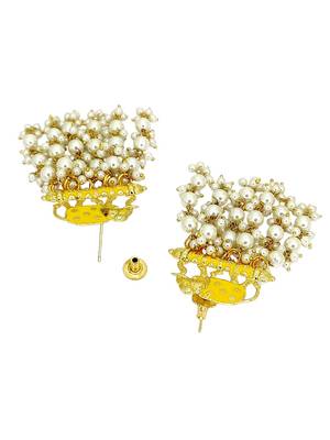 Gold plated meenakari yellow elephant tassel earrings 3