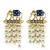 Gold plated meenakari navy blue elephant tassel earrings