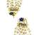 Gold plated meenakari navy blue elephant tassel earrings