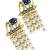 Gold plated meenakari navy blue elephant tassel earrings