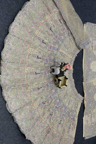 Light Yellow Color Coding Sequins Work Butterfly Net Lehenga Choli Dupatta Set