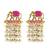 Gold plated meenakari pink elephant tassel earrings