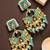 Gold plated kundan turquoise meenakari chandbali earrings
