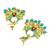 Gold plated kundan turquoise meenakari chandbali earrings