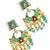 Gold plated kundan turquoise meenakari chandbali earrings