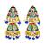 Gold plated kundan meenakari blue jhumka earrings