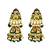 Gold plated kundan meenakari green jhumka earrings