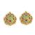 Gold plated kundan meenakari sky blue stud earrings