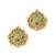 Gold plated kundan meenakari sky blue stud earrings