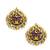 Gold plated kundan meenakari navy blue stud earrings