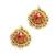 Gold plated kundan meenakari magenta stud  earrings
