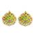 Gold plated kundan meenakari lime green stud  earrings