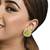 Gold plated kundan meenakari lime green stud  earrings
