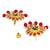 Gold plated peacock magenta meenakari drop earrings