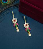 Gold plated cz floral bugadi earrings