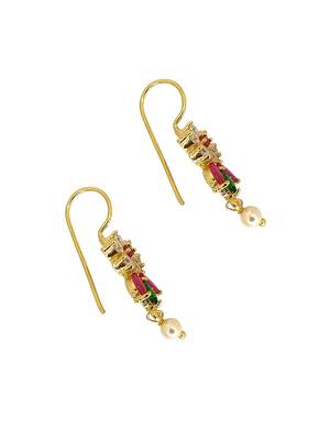 Gold plated cz floral bugadi earrings 4