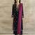 purple velvet embroidered kurti pant set with organza dupatta