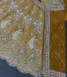Amber Color Coding Sequins Work Butterfly Net Lehenga Choli Dupatta Set
