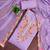 Lavender cotton silk embroidered unstitched dress material