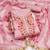 Pink cotton silk embroidered unstitched dress material