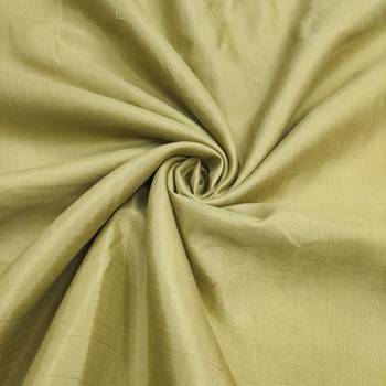 Olive cotton silk embroidered unstitched dress material 4