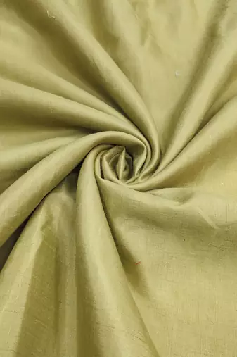 Olive cotton silk embroidered unstitched dress material