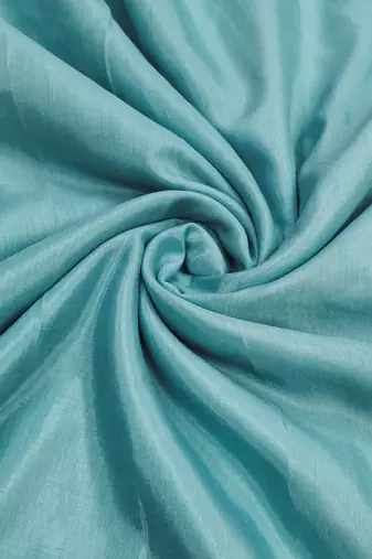 Blue cotton silk embroidered unstitched dress material