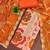 Peach cotton silk printed unstitched dress material