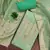 Mint shimmer banarasi woven unstitched dress material