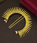 Gold plated spokes design bun pin head jewellery