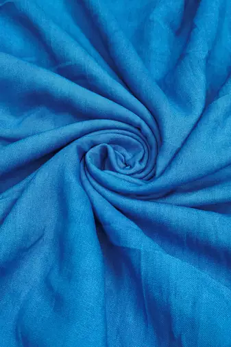Blue cotton silk printed unstitched dress material