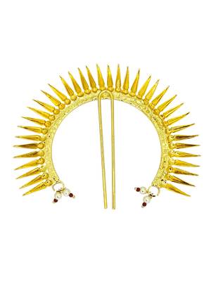 Gold plated spokes design bun pin head jewellery 3
