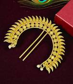 Gold plated spokes design bun pin head jewellery