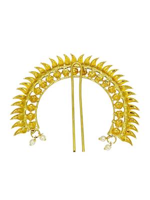 Gold plated spokes design bun pin head jewellery 3