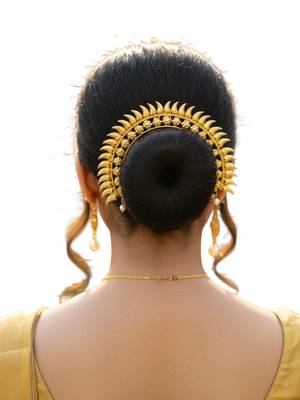 Gold plated spokes design bun pin head jewellery 5