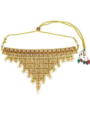 Gold plated jhalar design necklace set 3