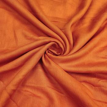 Orange cotton silk printed unstitched dress material 4