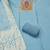 Blue cotton silk embellished unstitched dress material