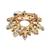 Rose gold plated crystal cz wreath saree pin