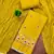 Yellow cotton silk embroidered unstitched dress material
