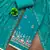 Turquoise cotton silk embroidered unstitched dress material