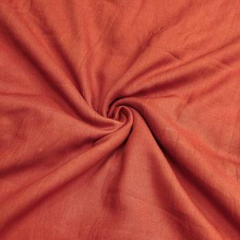 Rust cotton silk embroidered unstitched dress material 4