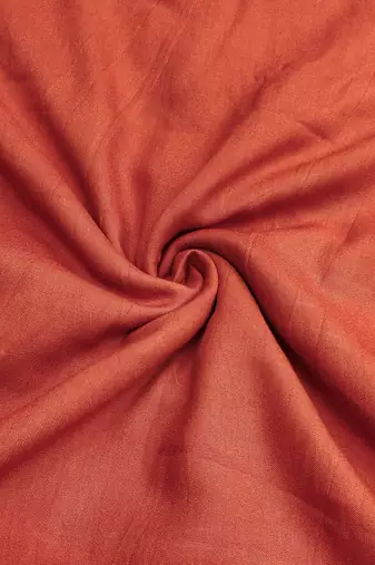 Rust cotton silk embroidered unstitched dress material