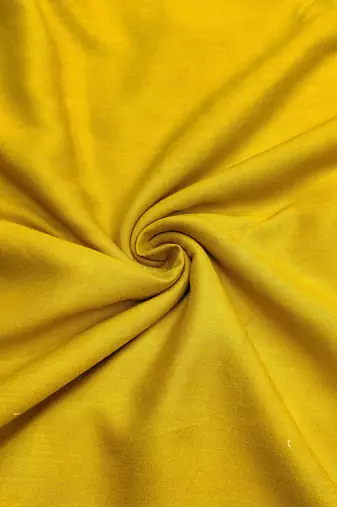 Yellow cotton silk embroidered unstitched dress material