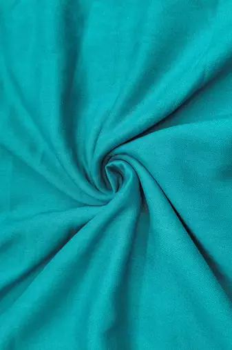 Turquoise cotton silk embroidered unstitched dress material