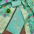 Turquoise shimmer banarasi embellished unstitched dress material